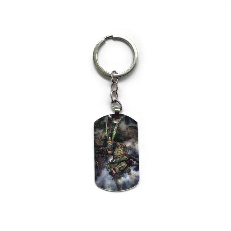 Black Myth Anime double-sided full-color printed military brand ring keychain  price for 5 pcs