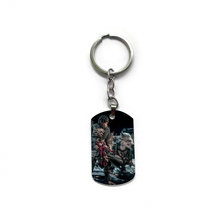 Black Myth Anime double-sided full-color printed military brand ring keychain  price for 5 pcs