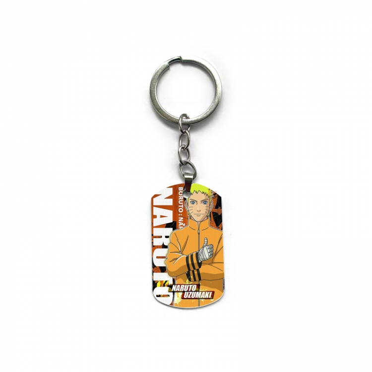 Naruto Anime double-sided full-color printed military brand ring keychain  price for 5 pcs