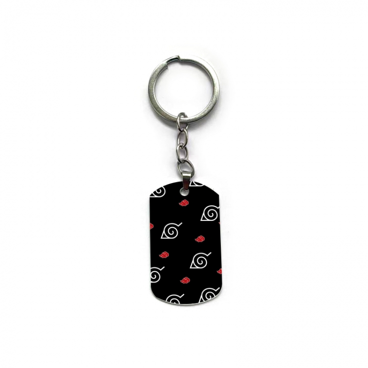 Naruto Anime double-sided full-color printed military brand ring keychain  price for 5 pcs