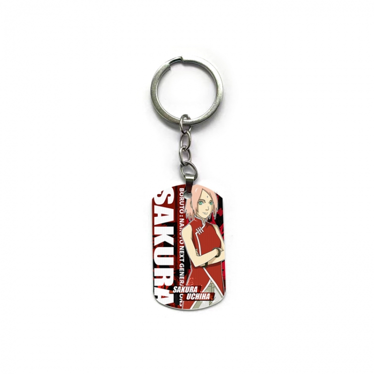 Naruto Anime double-sided full-color printed military brand ring keychain  price for 5 pcs