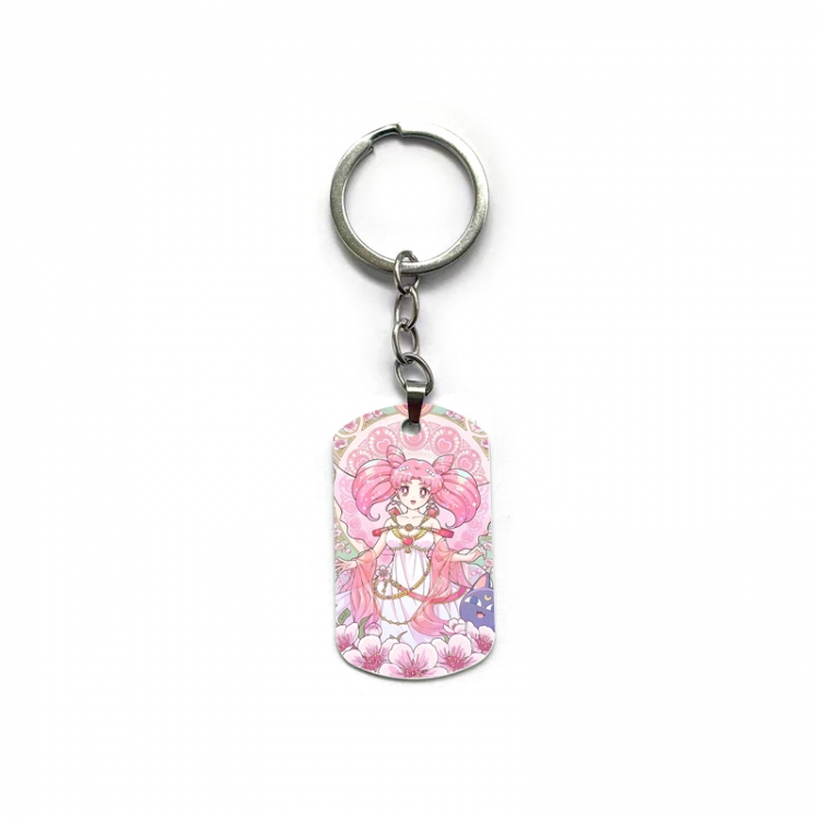 sailormoon Anime double-sided full-color printed military brand ring keychain  price for 5 pcs