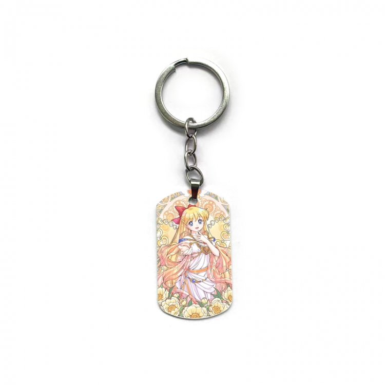 sailormoon Anime double-sided full-color printed military brand ring keychain  price for 5 pcs