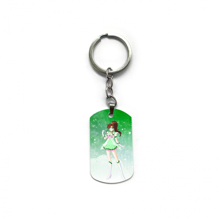 sailormoon Anime double-sided full-color printed military brand ring keychain  price for 5 pcs