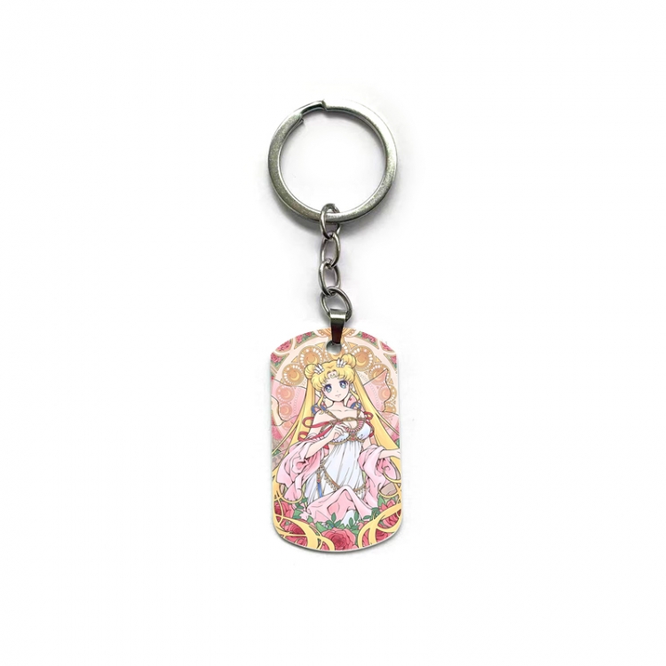 sailormoon Anime double-sided full-color printed military brand ring keychain  price for 5 pcs