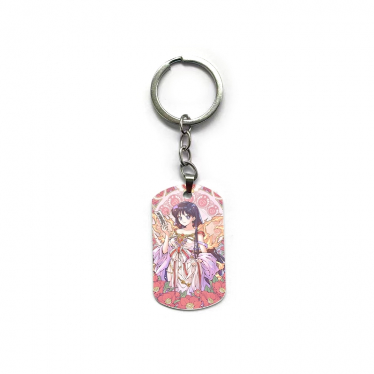 sailormoon Anime double-sided full-color printed military brand ring keychain  price for 5 pcs