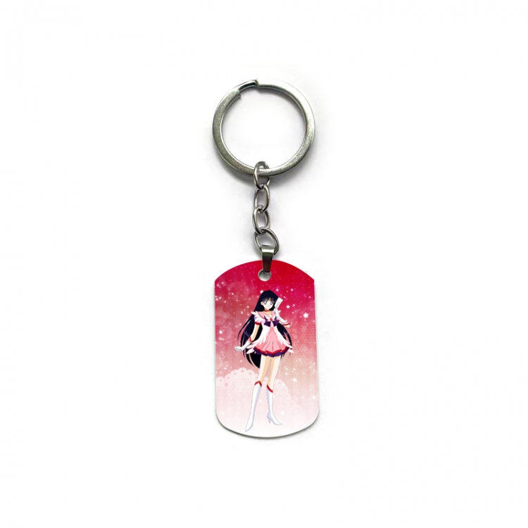 sailormoon Anime double-sided full-color printed military brand ring keychain  price for 5 pcs