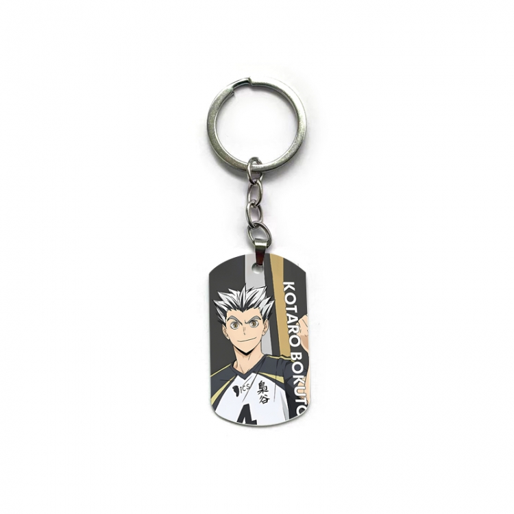  Haikyuu!! Anime double-sided full-color printed military brand ring keychain  price for 5 pcs