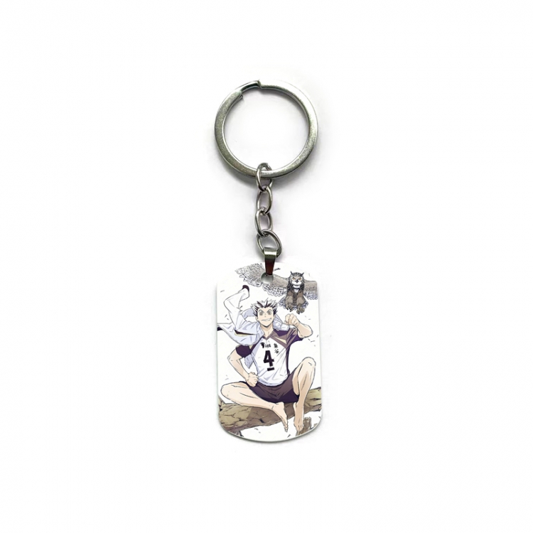  Haikyuu!! Anime double-sided full-color printed military brand ring keychain  price for 5 pcs