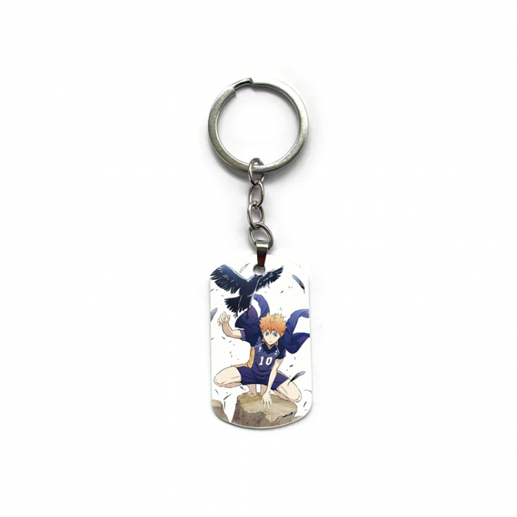  Haikyuu!! Anime double-sided full-color printed military brand ring keychain  price for 5 pcs