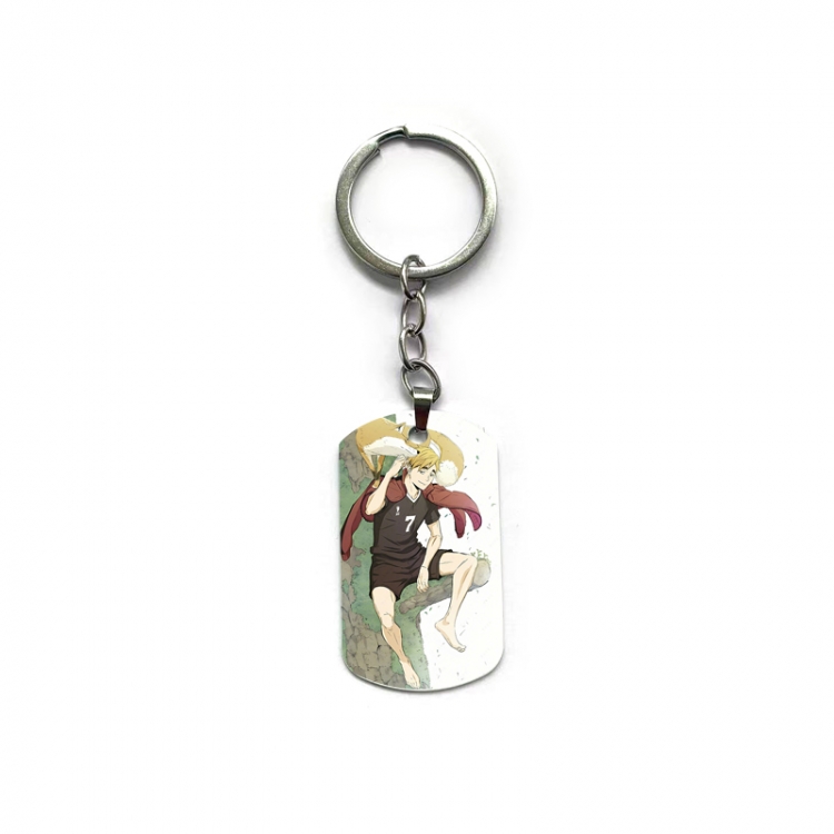  Haikyuu!! Anime double-sided full-color printed military brand ring keychain  price for 5 pcs