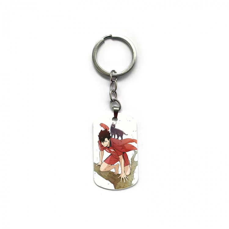  Haikyuu!! Anime double-sided full-color printed military brand ring keychain  price for 5 pcs