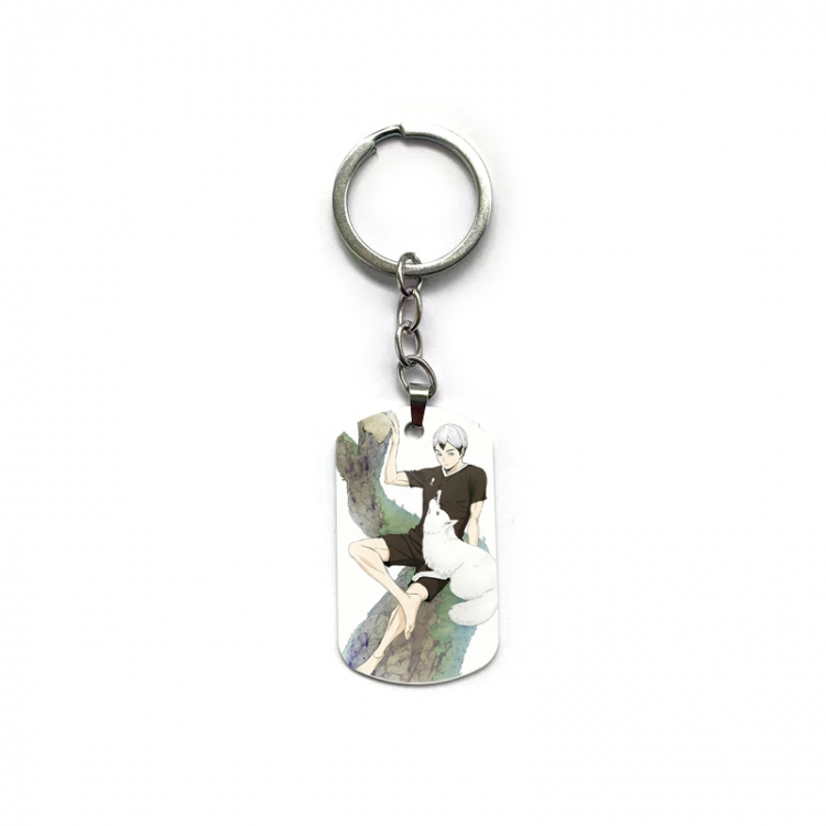  Haikyuu!! Anime double-sided full-color printed military brand ring keychain  price for 5 pcs