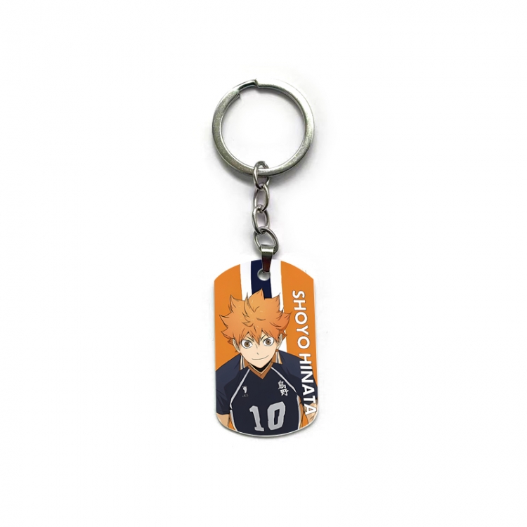  Haikyuu!! Anime double-sided full-color printed military brand ring keychain  price for 5 pcs