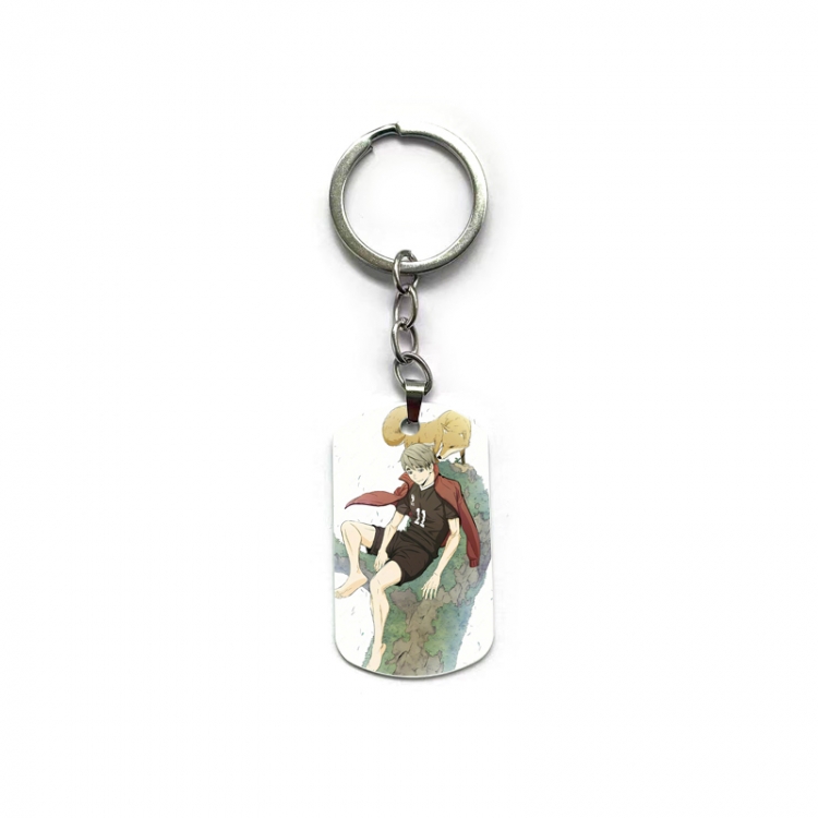  Haikyuu!! Anime double-sided full-color printed military brand ring keychain  price for 5 pcs