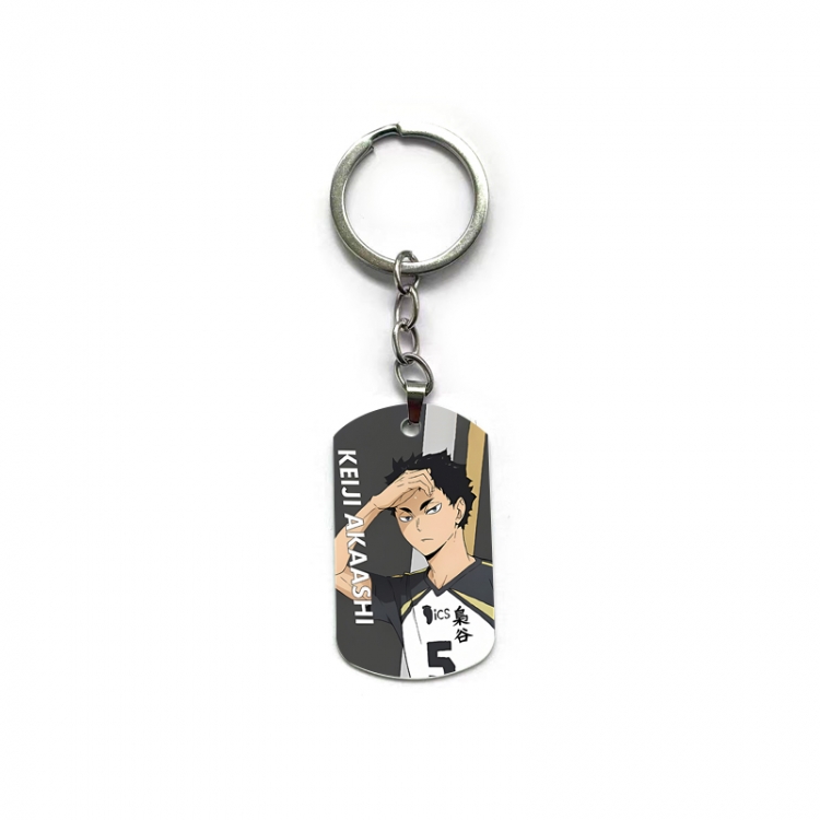  Haikyuu!! Anime double-sided full-color printed military brand ring keychain  price for 5 pcs