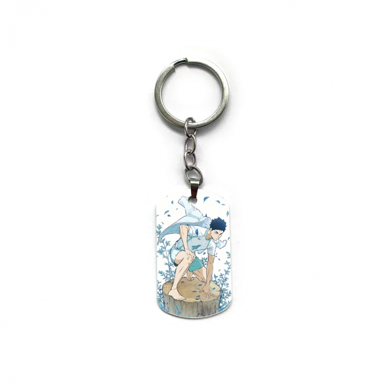  Haikyuu!! Anime double-sided full-color printed military brand ring keychain  price for 5 pcs