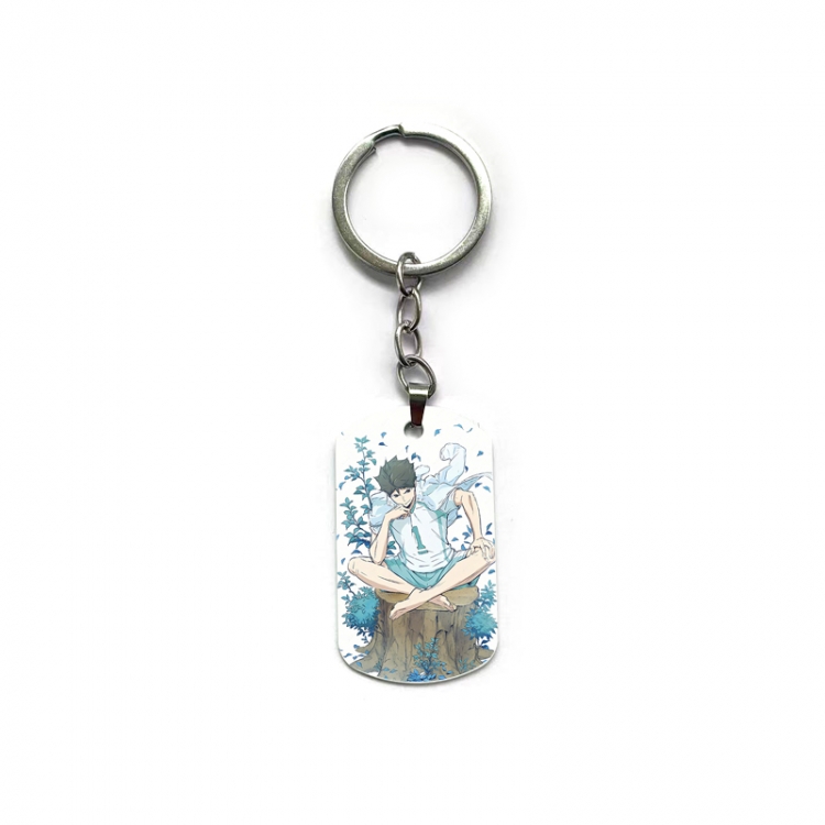  Haikyuu!! Anime double-sided full-color printed military brand ring keychain  price for 5 pcs