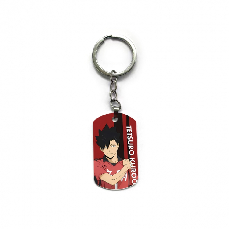  Haikyuu!! Anime double-sided full-color printed military brand ring keychain  price for 5 pcs