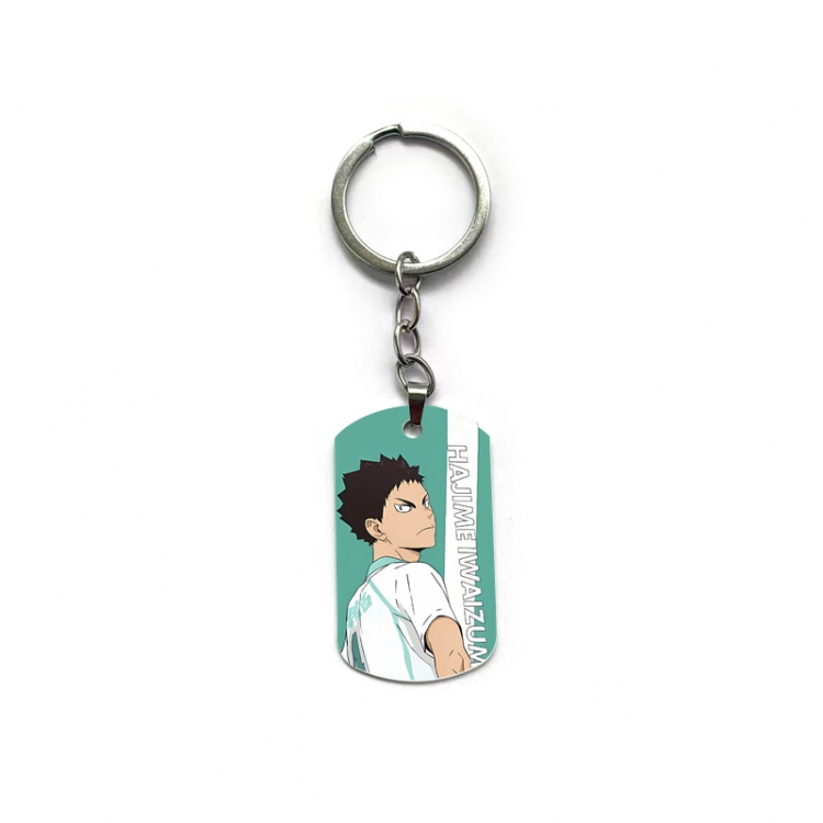  Haikyuu!! Anime double-sided full-color printed military brand ring keychain  price for 5 pcs