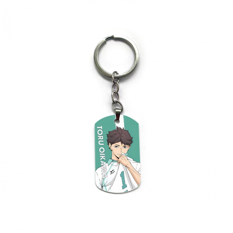  Haikyuu!! Anime double-sided full-color printed military brand ring keychain  price for 5 pcs