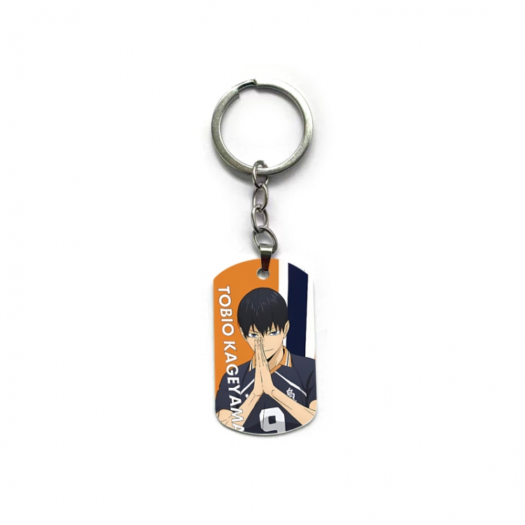  Haikyuu!! Anime double-sided full-color printed military brand ring keychain  price for 5 pcs