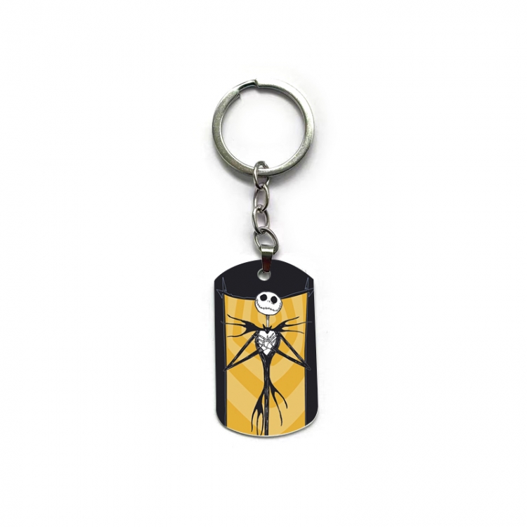 The Nightmare Before Christmas Anime double-sided full-color printed military brand ring keychain  price for 5 pcs