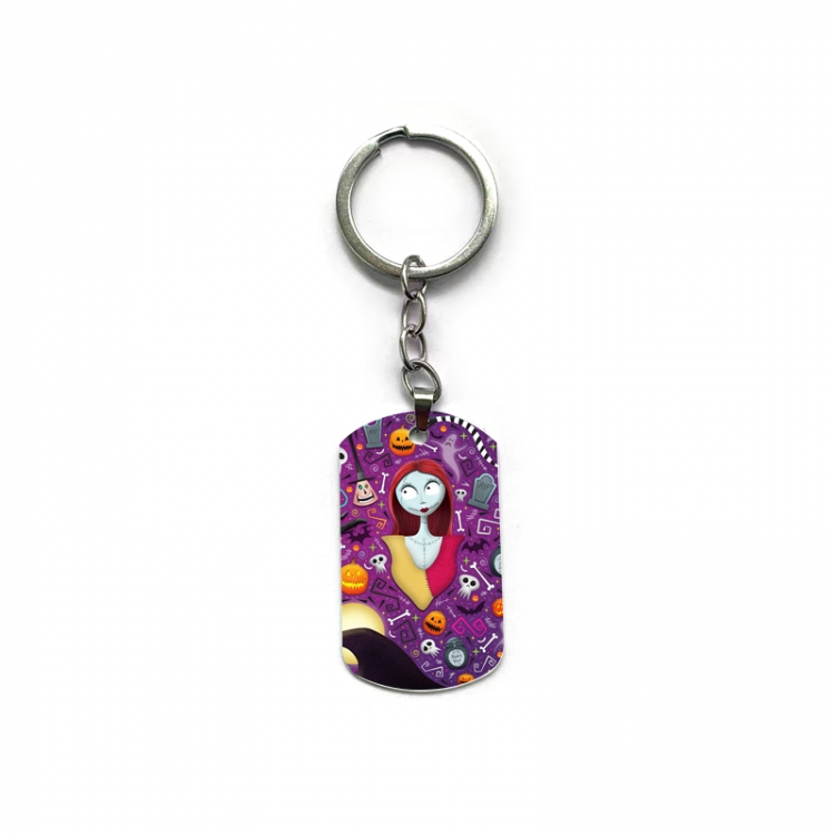 The Nightmare Before Christmas Anime double-sided full-color printed military brand ring keychain  price for 5 pcs