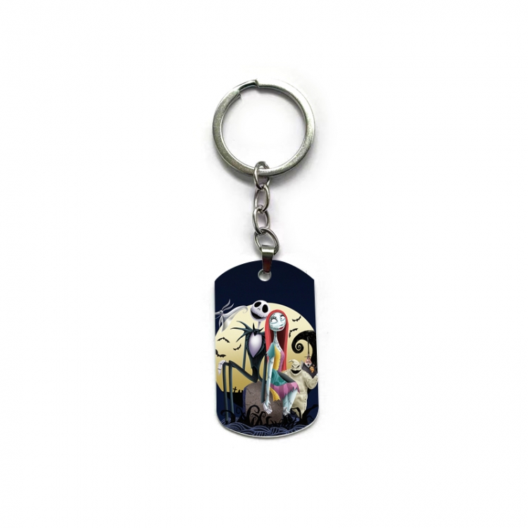 The Nightmare Before Christmas Anime double-sided full-color printed military brand ring keychain  price for 5 pcs