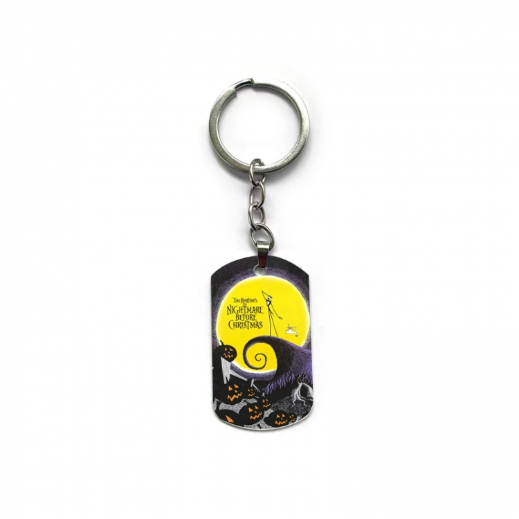 The Nightmare Before Christmas Anime double-sided full-color printed military brand ring keychain  price for 5 pcs