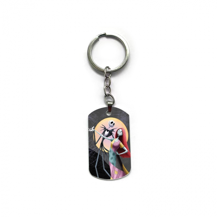 The Nightmare Before Christmas Anime double-sided full-color printed military brand ring keychain  price for 5 pcs