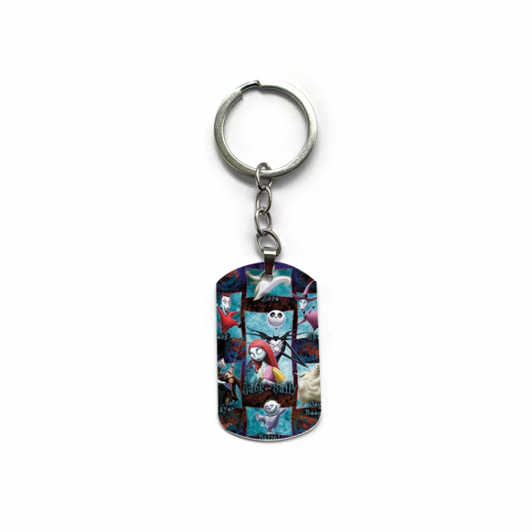 The Nightmare Before Christmas Anime double-sided full-color printed military brand ring keychain  price for 5 pcs