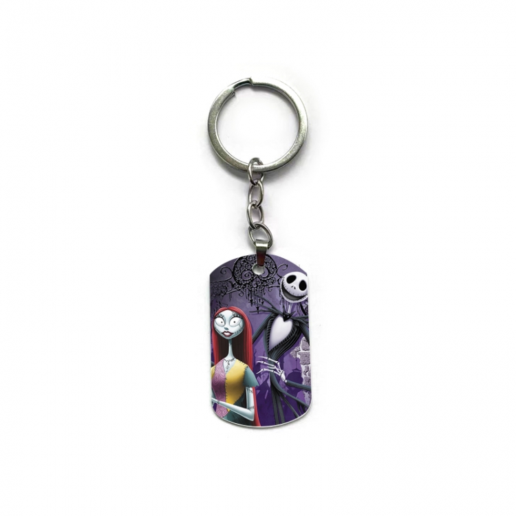 The Nightmare Before Christmas Anime double-sided full-color printed military brand ring keychain  price for 5 pcs