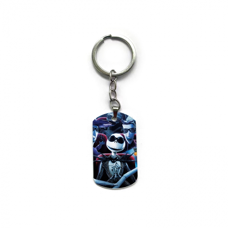 The Nightmare Before Christmas Anime double-sided full-color printed military brand ring keychain  price for 5 pcs