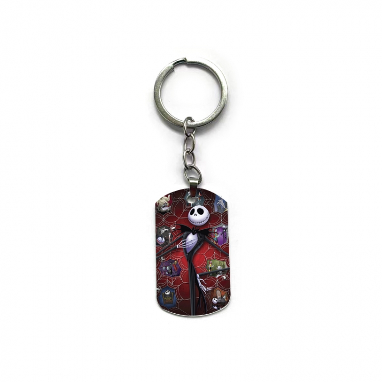 The Nightmare Before Christmas Anime double-sided full-color printed military brand ring keychain  price for 5 pcs