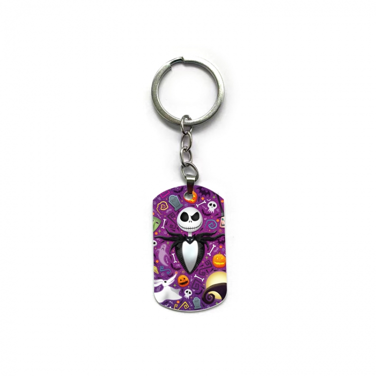 The Nightmare Before Christmas Anime double-sided full-color printed military brand ring keychain  price for 5 pcs