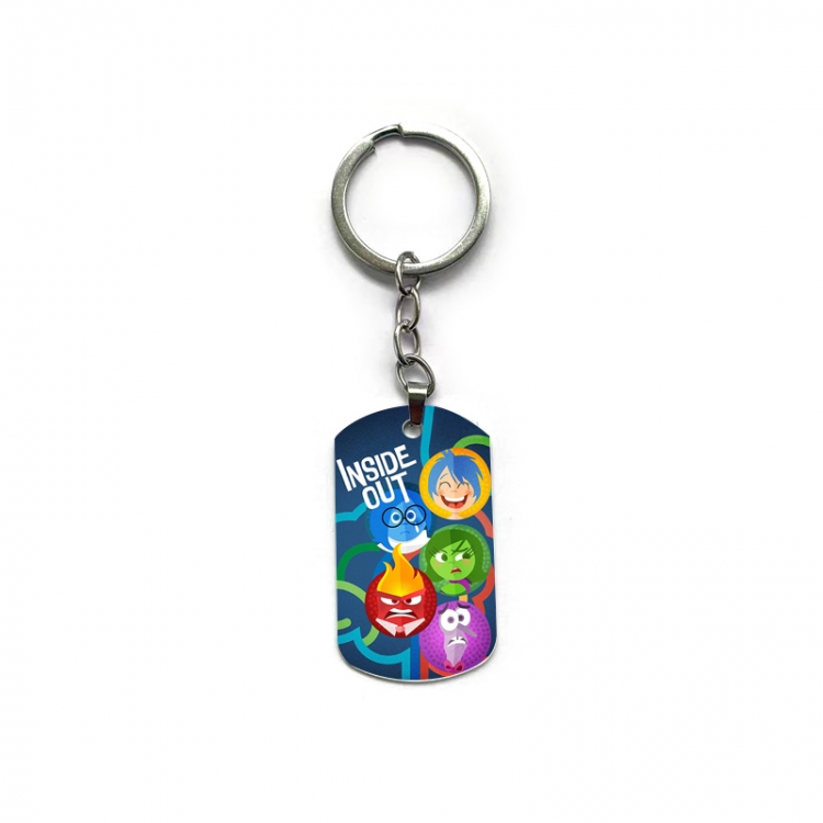 Inside Out Anime double-sided full-color printed military brand ring keychain  price for 5 pcs