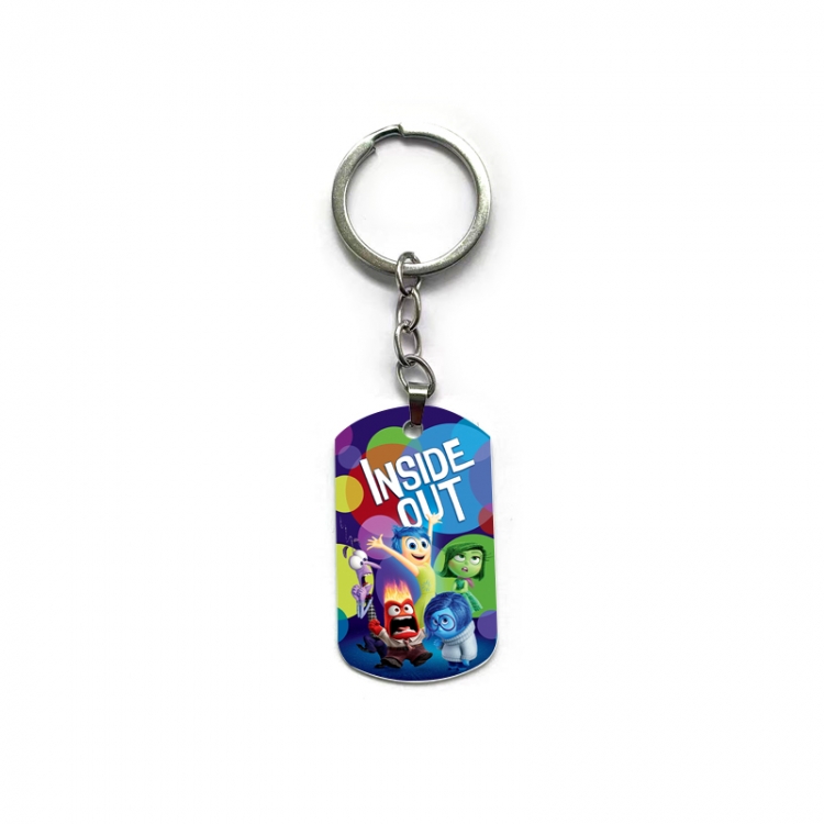 Inside Out Anime double-sided full-color printed military brand ring keychain  price for 5 pcs