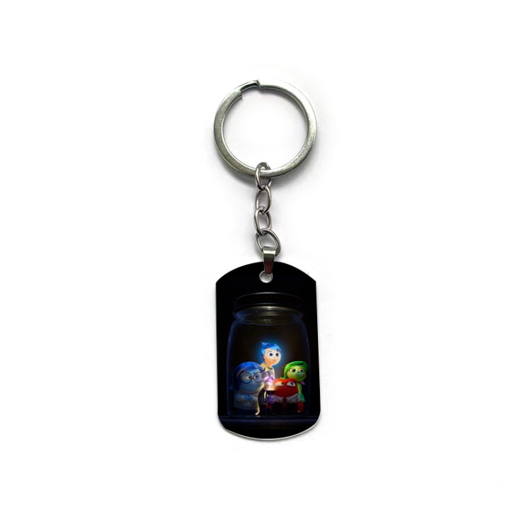 Inside Out Anime double-sided full-color printed military brand ring keychain  price for 5 pcs