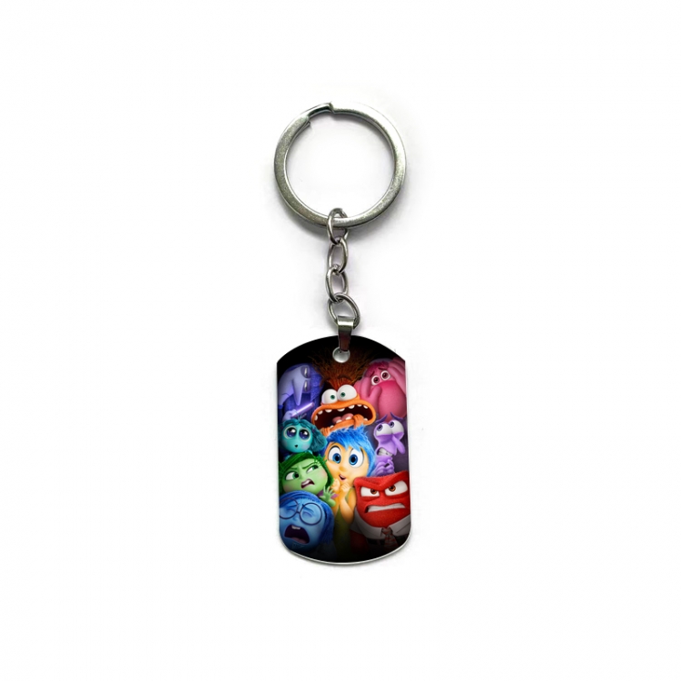 Inside Out Anime double-sided full-color printed military brand ring keychain  price for 5 pcs