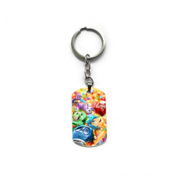 Inside Out Anime double-sided full-color printed military brand ring keychain  price for 5 pcs