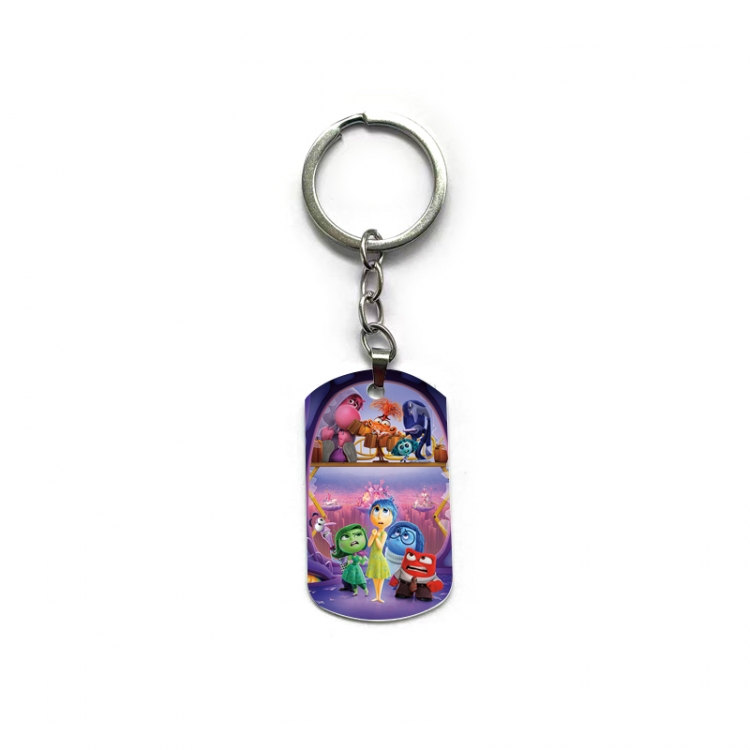 Inside Out Anime double-sided full-color printed military brand ring keychain  price for 5 pcs