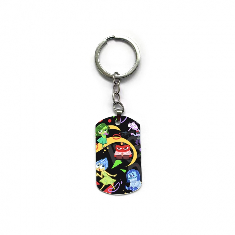 Inside Out Anime double-sided full-color printed military brand ring keychain  price for 5 pcs