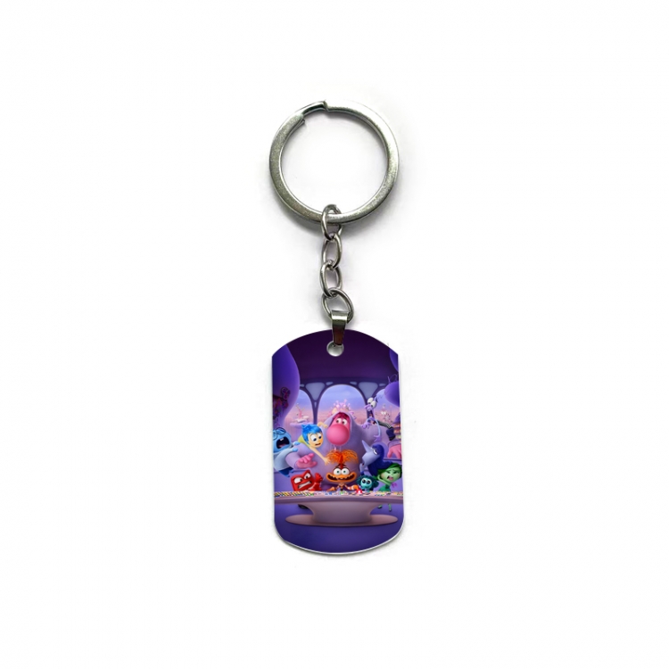 Inside Out Anime double-sided full-color printed military brand ring keychain  price for 5 pcs