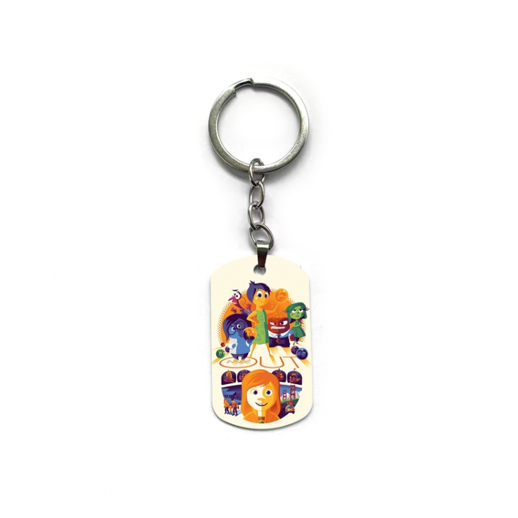 Inside Out Anime double-sided full-color printed military brand ring keychain  price for 5 pcs