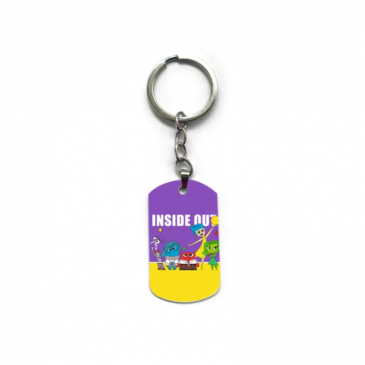 Inside Out Anime double-sided full-color printed military brand ring keychain  price for 5 pcs