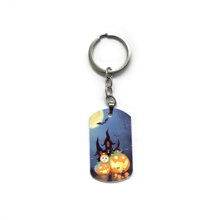 Halloween Anime double-sided full-color printed military brand ring keychain  price for 5 pcs