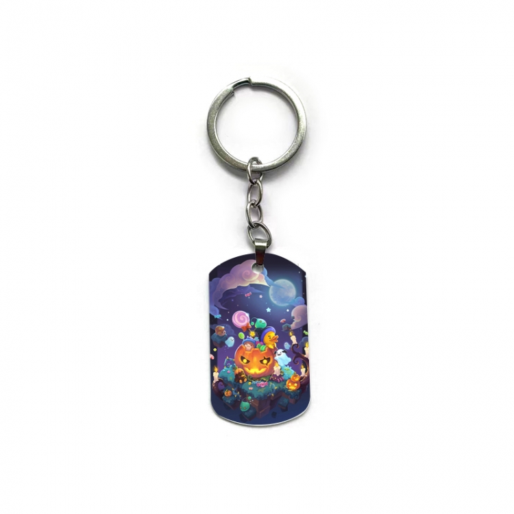 Halloween Anime double-sided full-color printed military brand ring keychain  price for 5 pcs