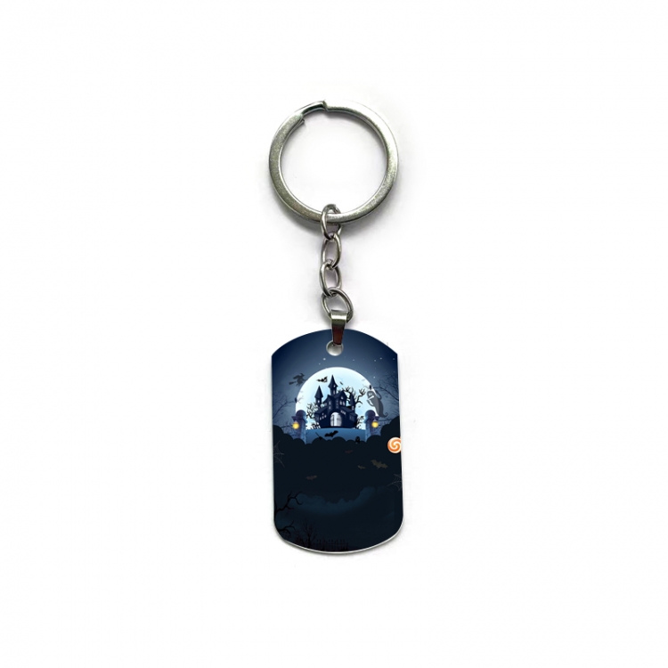 Halloween Anime double-sided full-color printed military brand ring keychain  price for 5 pcs