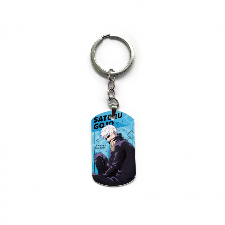 Jujutsu Kaisen Anime double-sided full-color printed military brand ring keychain  price for 5 pcs